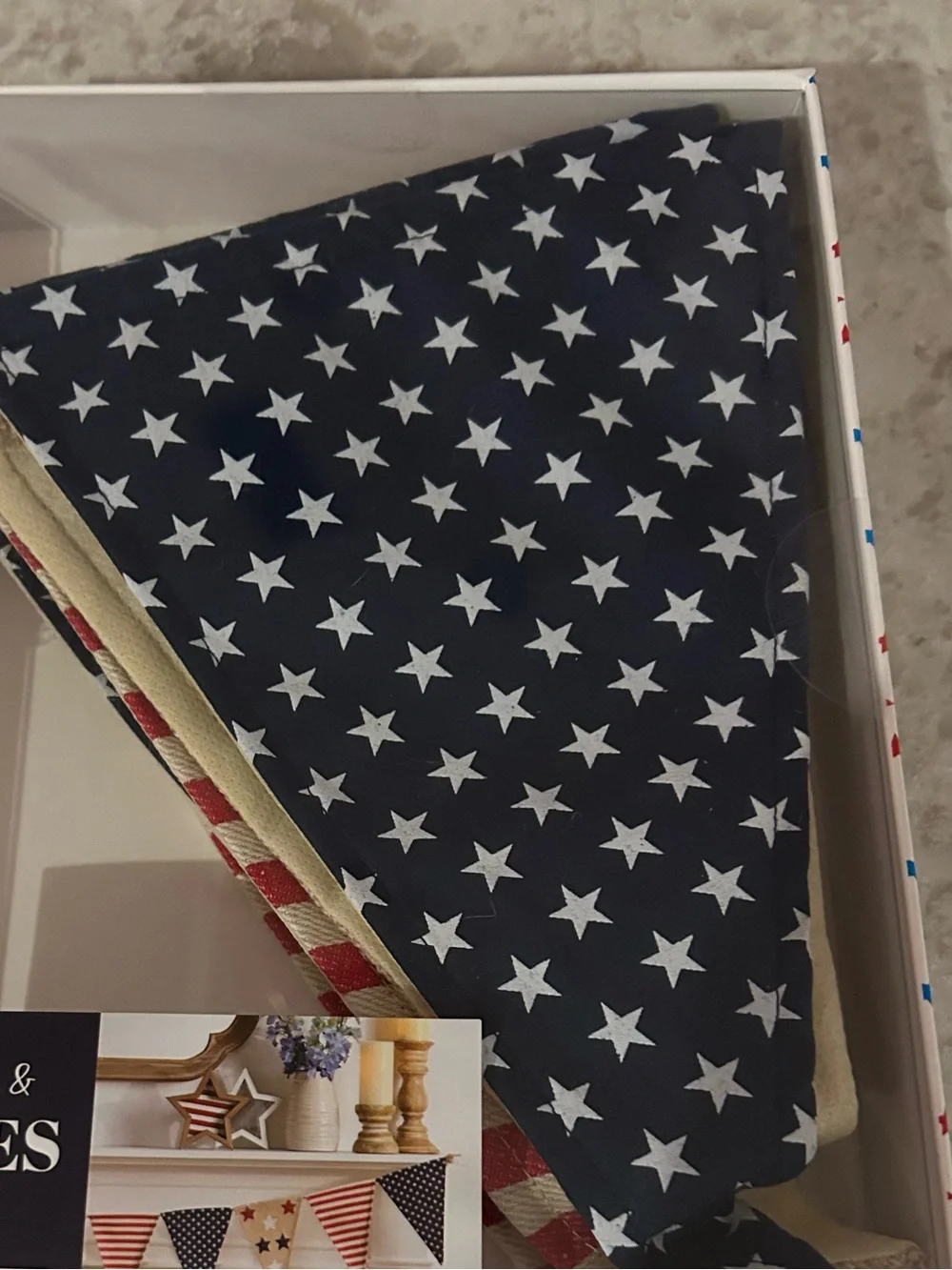 “New” Red, White & Blue Patriotic 6 ft flag Garland